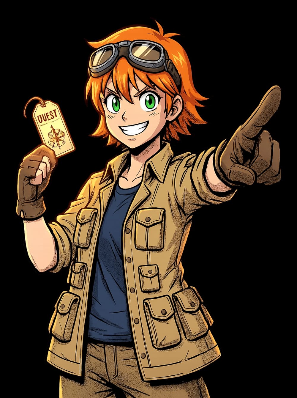 Ren, the Scout — anime guide character for Portara’s bookmarks and navigation cards