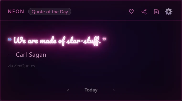 The Daily Quote card in Portara